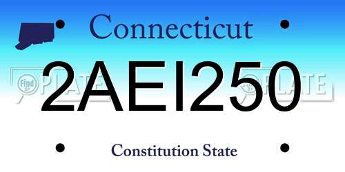 2AEI250 Connecticut License Plate