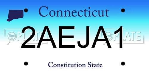 2AEJA1 Connecticut License Plate