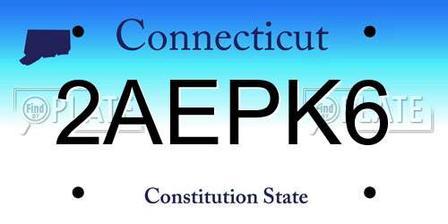 2AEPK6 Connecticut License Plate