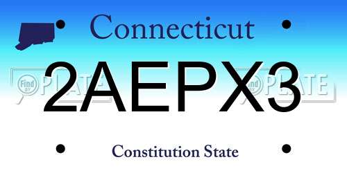 2AEPX3 Connecticut License Plate
