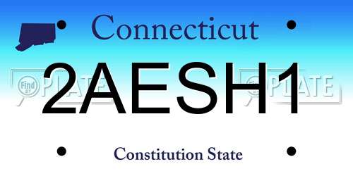 2AESH1 Connecticut License Plate