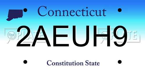 2AEUH9 Connecticut License Plate