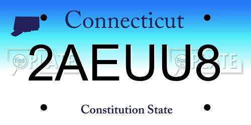 2AEUU8 Connecticut License Plate