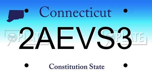 2AEVS3 Connecticut License Plate