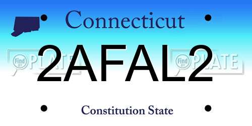 2AFAL2 Connecticut License Plate