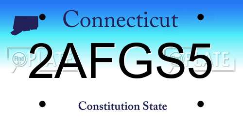 2AFGS5 Connecticut License Plate