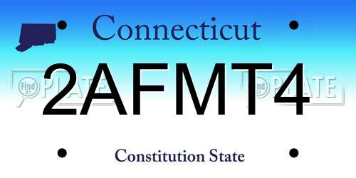 2AFMT4 Connecticut License Plate
