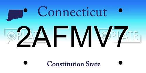2AFMV7 Connecticut License Plate
