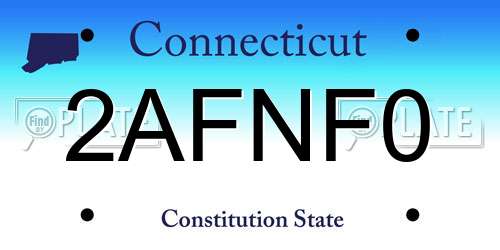 2AFNF0 Connecticut License Plate