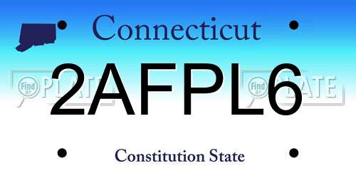 2AFPL6 Connecticut License Plate