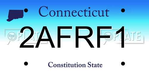 2AFRF1 Connecticut License Plate