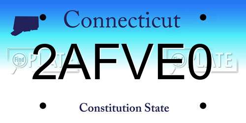 2AFVE0 Connecticut License Plate
