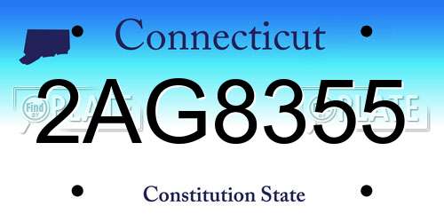 2AG8355 Connecticut License Plate