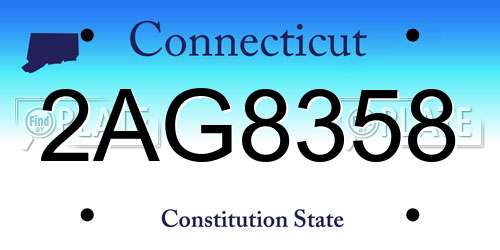 2AG8358 Connecticut License Plate