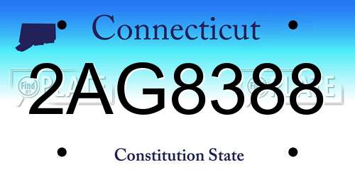 2AG8388 Connecticut License Plate