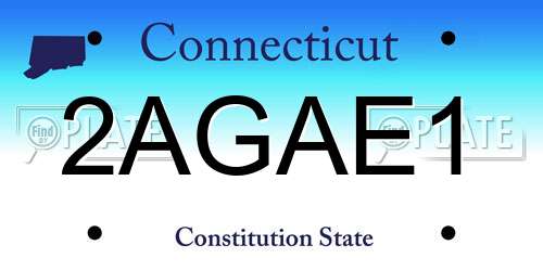 2AGAE1 Connecticut License Plate