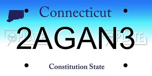 2AGAN3 Connecticut License Plate