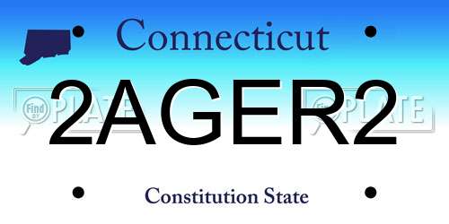 2AGER2 Connecticut License Plate