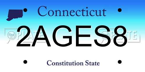 2AGES8 Connecticut License Plate