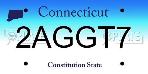 2AGGT7 Connecticut License Plate