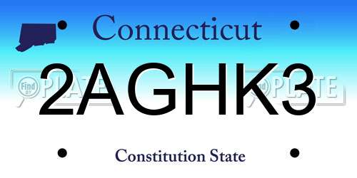 2AGHK3 Connecticut License Plate
