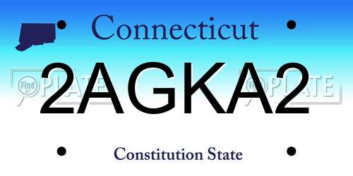 2AGKA2 Connecticut License Plate