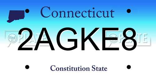 2AGKE8 Connecticut License Plate