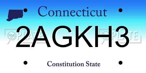 2AGKH3 Connecticut License Plate