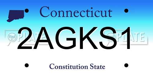 2AGKS1 Connecticut License Plate