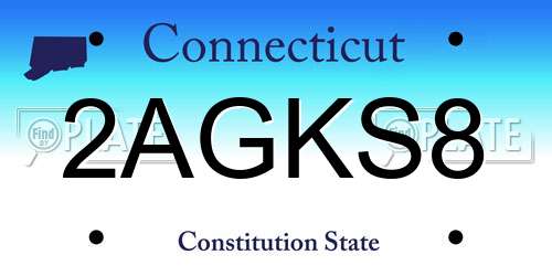 2AGKS8 Connecticut License Plate