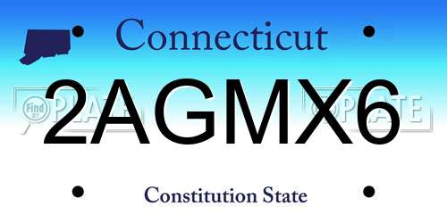 2AGMX6 Connecticut License Plate