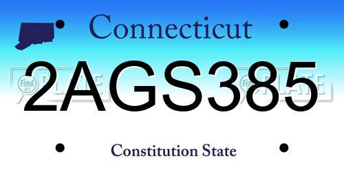 2AGS385 Connecticut License Plate