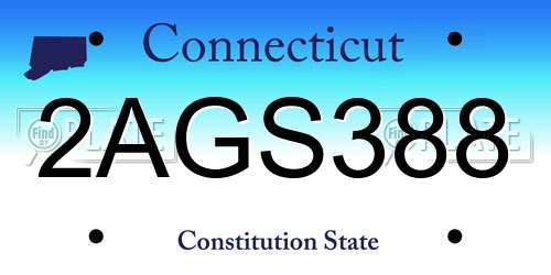 2AGS388 Connecticut License Plate