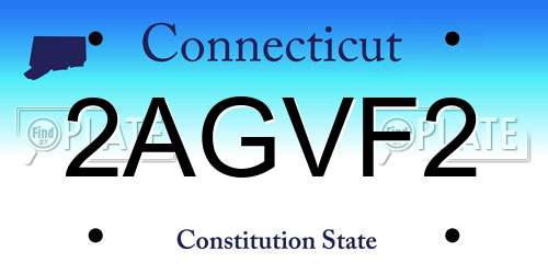 2AGVF2 Connecticut License Plate