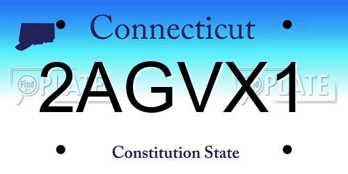 2AGVX1 Connecticut License Plate