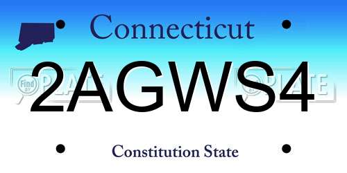2AGWS4 Connecticut License Plate