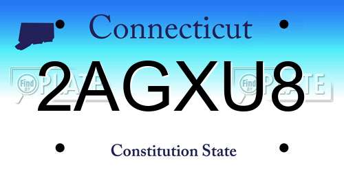 2AGXU8 Connecticut License Plate