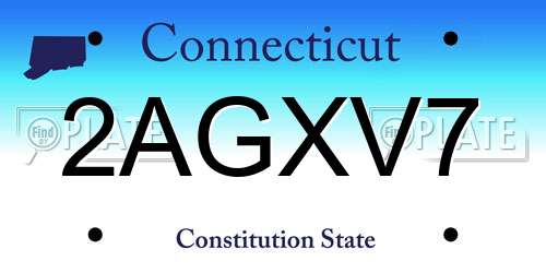 2AGXV7 Connecticut License Plate