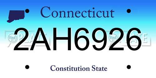2AH6926 Connecticut License Plate