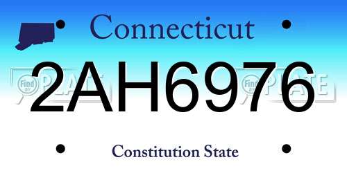 2AH6976 Connecticut License Plate
