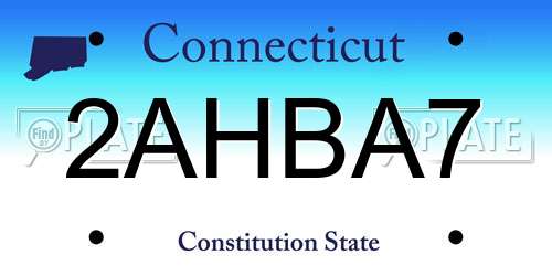 2AHBA7 Connecticut License Plate
