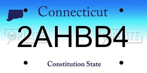2AHBB4 Connecticut License Plate