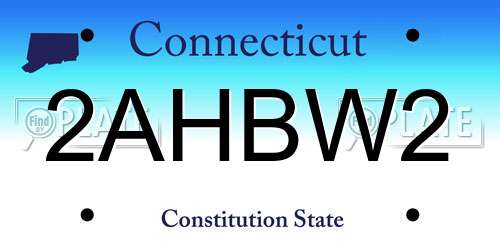 2AHBW2 Connecticut License Plate