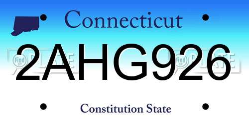 2AHG926 Connecticut License Plate