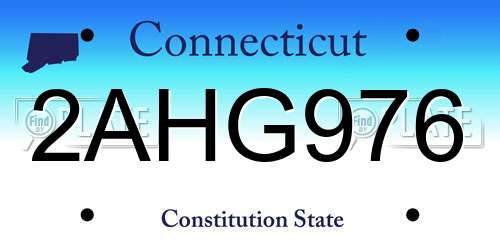 2AHG976 Connecticut License Plate