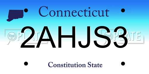 2AHJS3 Connecticut License Plate