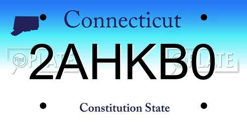 2AHKB0 Connecticut License Plate