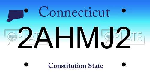 2AHMJ2 Connecticut License Plate