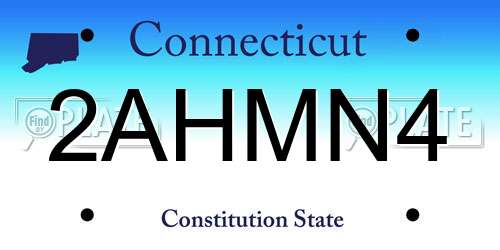 2AHMN4 Connecticut License Plate