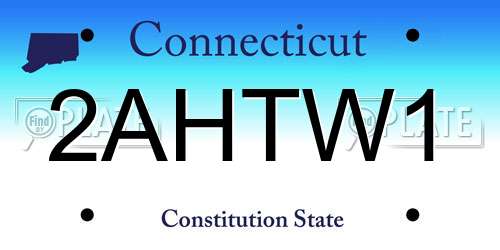 2AHTW1 Connecticut License Plate